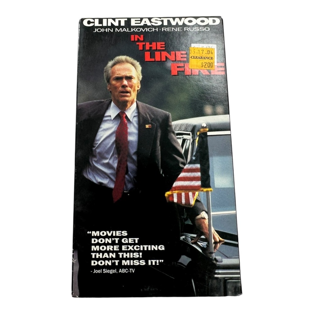 In‎ The Line Of Fire Clint Eastwood VHS Movie Tape Original Release 1993